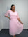 Plus Size Pleated Midi Dress with Angel Sleeves