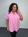 Plus Size Tie Neck Button Front Blouse