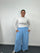 Plus Size Wide Leg Elastic Waist Trousers with Pockets