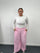 Plus Size Wide Leg Elastic Waist Trousers with Pockets