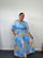 Plus Size Floral Twist Front Maxi Shirred Waist Dress with Pockets